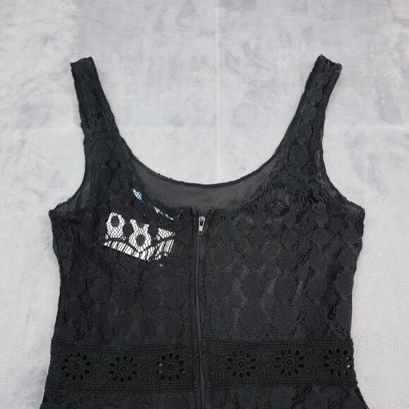 Cecico Dress Womens S Black Sleeveless Scoop Neck Polyester Lace Zip Tank Dress - Picture 15 of 16